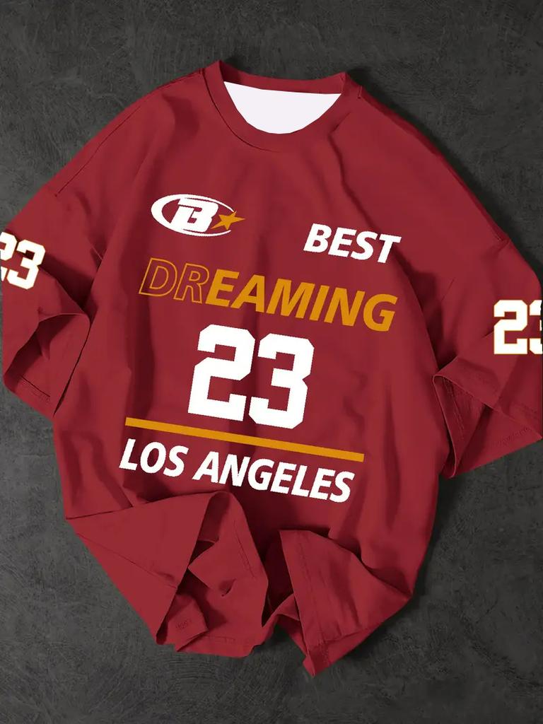 Мужская спортивная майка Лос-Анджелес 23 принт футболка с коротким рукавом летняя графическая бейсбольная майка больших размеров женская спортивная футболка
