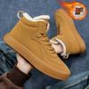 Fashion 2025 Winter British Style Warm Men's High Top Thick Sole Cotton Shoes Retro Fashion Versatiel Comfortable Plush Snow Short Boots