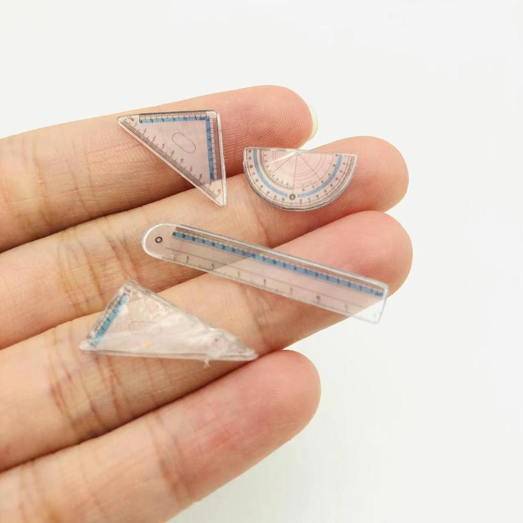 Миниатюрный офисный макет канцелярский набор: Пенал, Блокнот, Альбом для эскизов, Линейка, Штангенциркуль, Мелок (1:12 шкала)