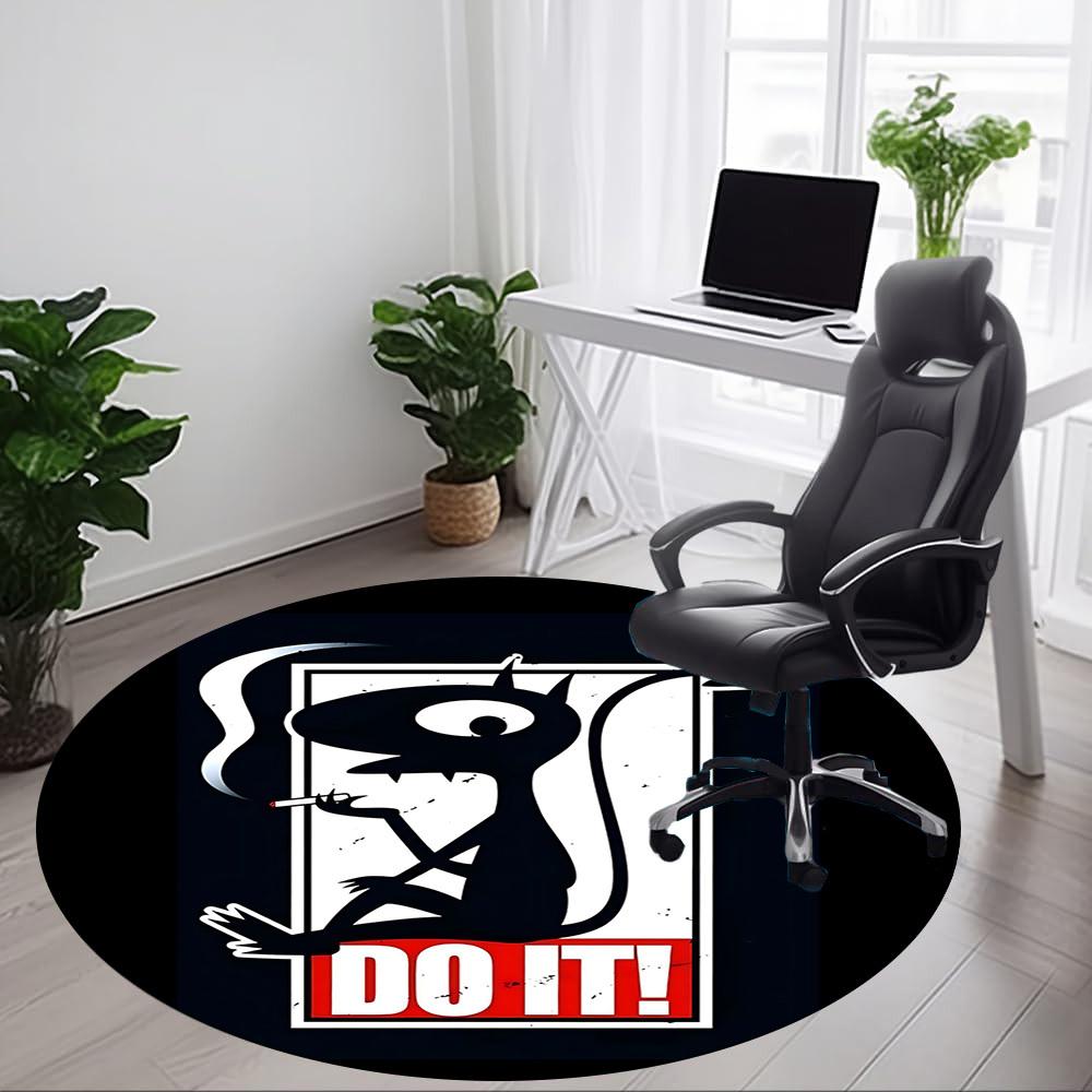 1pc Devil Smoke Office Round Area Rug, Mat Suitable For Office, Under Office Chairs Bedroom Living Room Home Decor, Room Deco