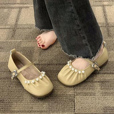 Модная женская обувь Модная пряжка Женская балетки Осенняя круглая носовая часть Неглубокая сплошная подошва Solft Повседневная балетки Удобная офисная женская обувь
