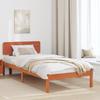 VidaXL Bed Frames with Headboard Waxed Brown 100x200 Cm Solid Pine Wood 872121