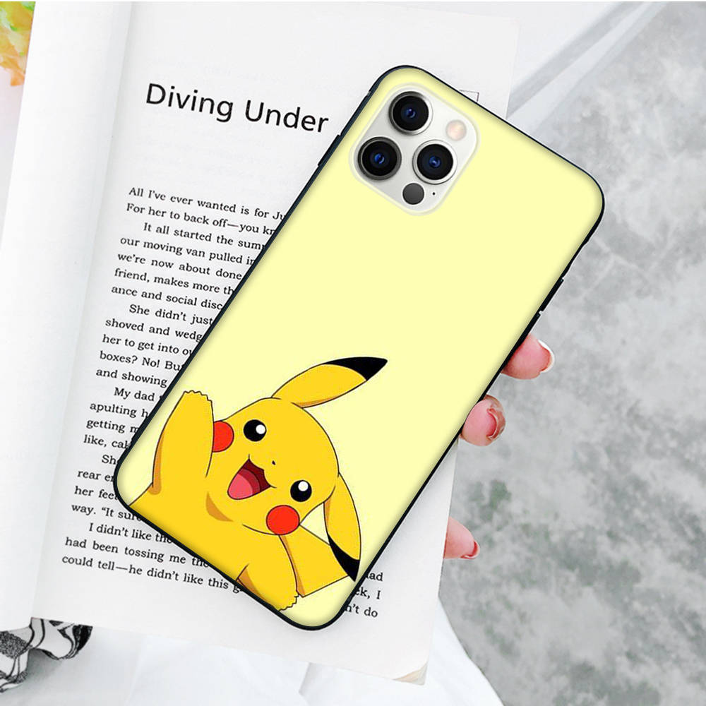JP38 Pokemon Pikachu Black Soft Case for Xiaomi Poco X6 X4 M5 M6 F5 F6 C65 C55 C50 C51 C40 Pro Redmi 14C A3X 13C 12C 11T 10A 9C Note 7 6 8A Plus