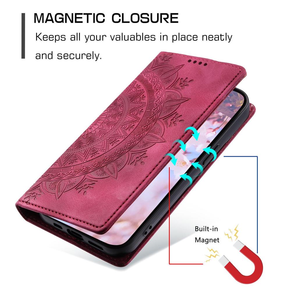 MOTO G14/Google 8Pro Leather Case: Frosted Totem Embossed, G84 Card Slot, Flip Magnetic Design