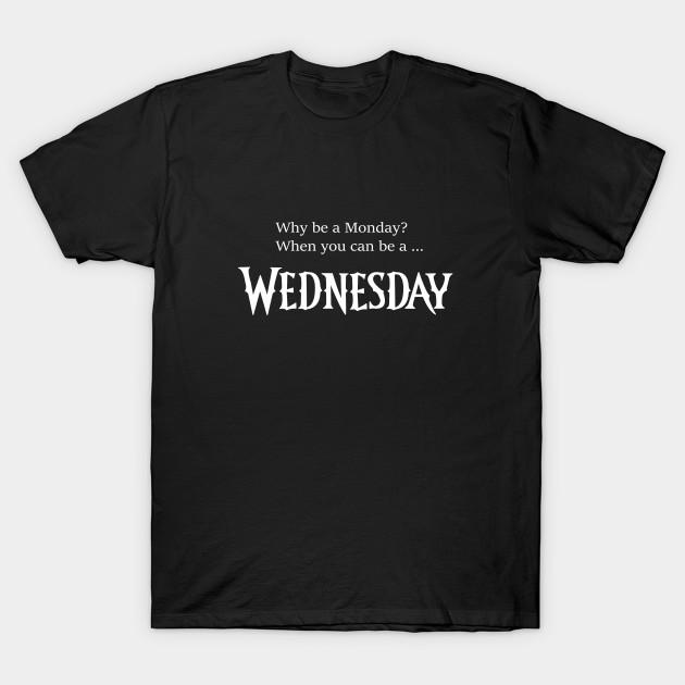 Asian Size Men Black Print T-shirt Why Be A Monday? No-Cut Heat Transfer Print Cotton Tshirt
