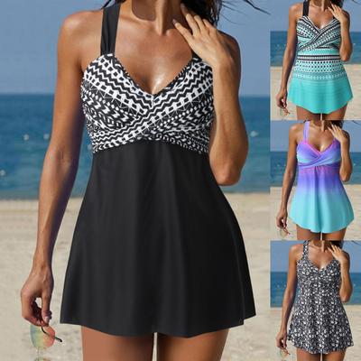 Женский купальник из 2 частей Harajuku Tankini Top с шортами Летний эластичный купальный костюм с оборками Bohemia Beach Bikini