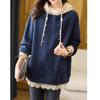 Women's Autumn  Long Sleeve Sweater  Fashion Elegant Pullover Round Neck Hooded Casual Versatile Western Commuter Round Tops