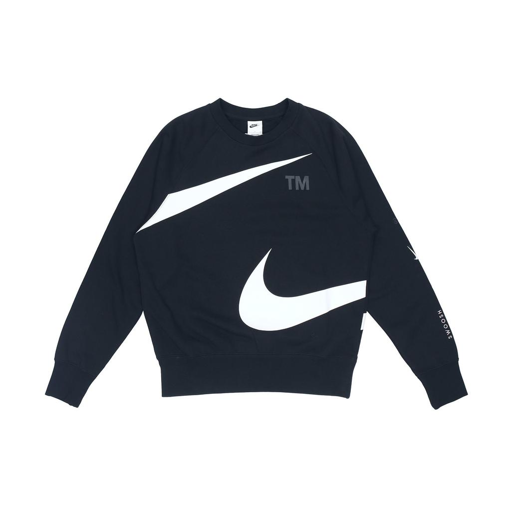 Nike Свитшот Swoosh Ft Crew с большим логотипом, вязаный, с круглым вырезом, черный DD6097-010