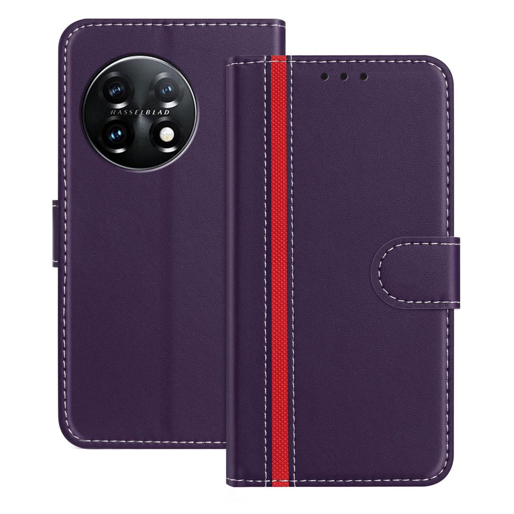 Для OnePlus 11 5G Чехлы для телефона Кошелек Подставка Цветное сочетание Кожаная обложка с магнитной застежкой