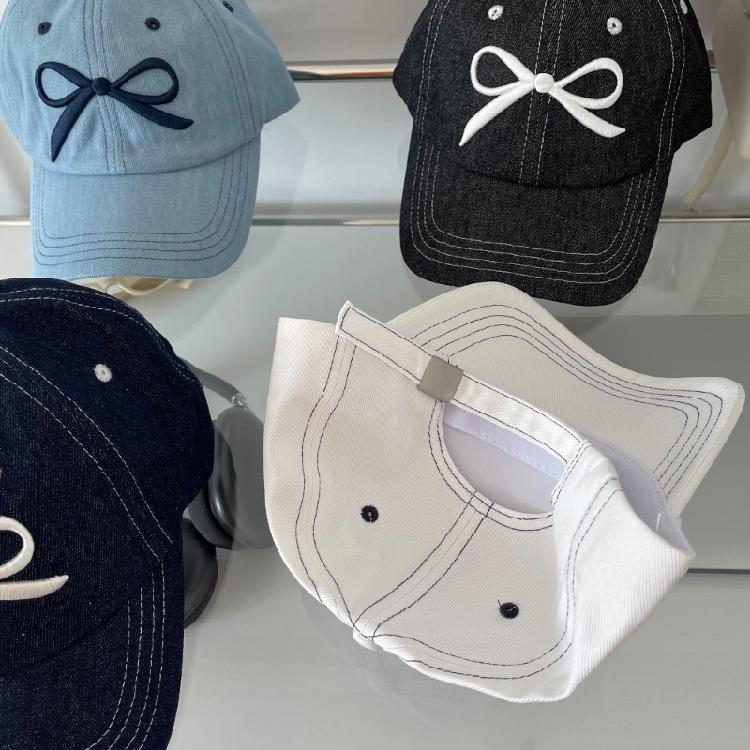 InsStyle Сладкая бейсболка с козырьком, вышивка, банты, шляпа от солнца, летняя весенняя шляпа