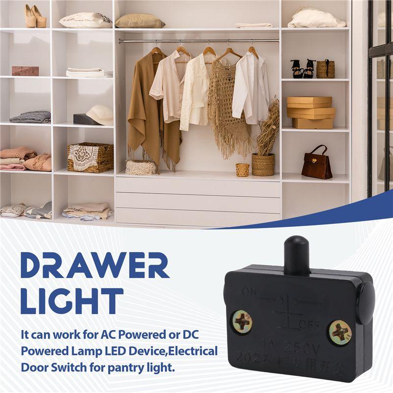 AEE4-4 Pcs Cabinet Door Switch Cabinet Lamp Switch Drawers Open On Close Door For 12V 24V 110V