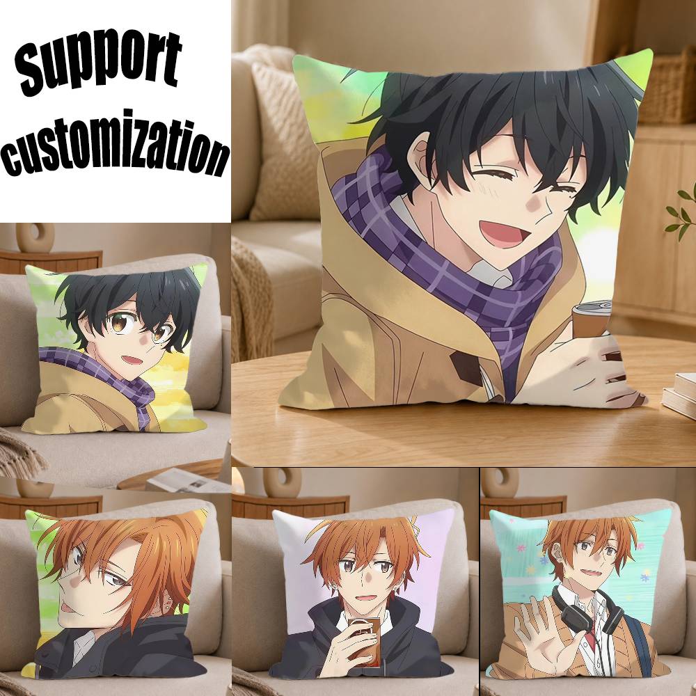 SSasaki And MMiyano BLAnime Square Sofa Pillow Cover Solid Color Living Room Home Decor Cushion Case