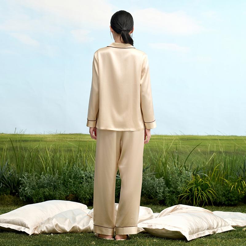 22mm Heavyweight 100% Mulberry Silk Light Luxury High-End Home Wear Women's Silk Sleepwear