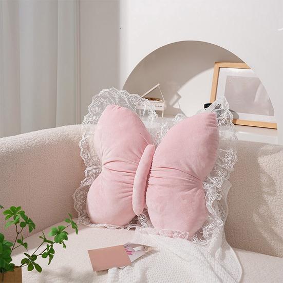 Подушка-бабочка, мягкая подушка-бабочка с кружевной оборкой, декоративная подушка для дивана, для дома, гостиной, спальни