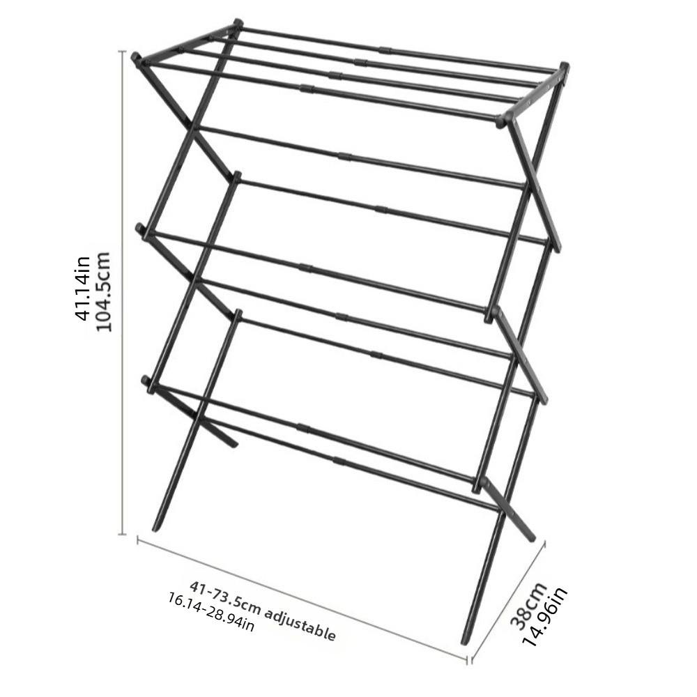 Выдвижная складная сушилка для одежды, складная стальная рама, охлаждающая сушилка для одежды, 3-ярусная, антикоррозийная, для сушки одежды, полотенец