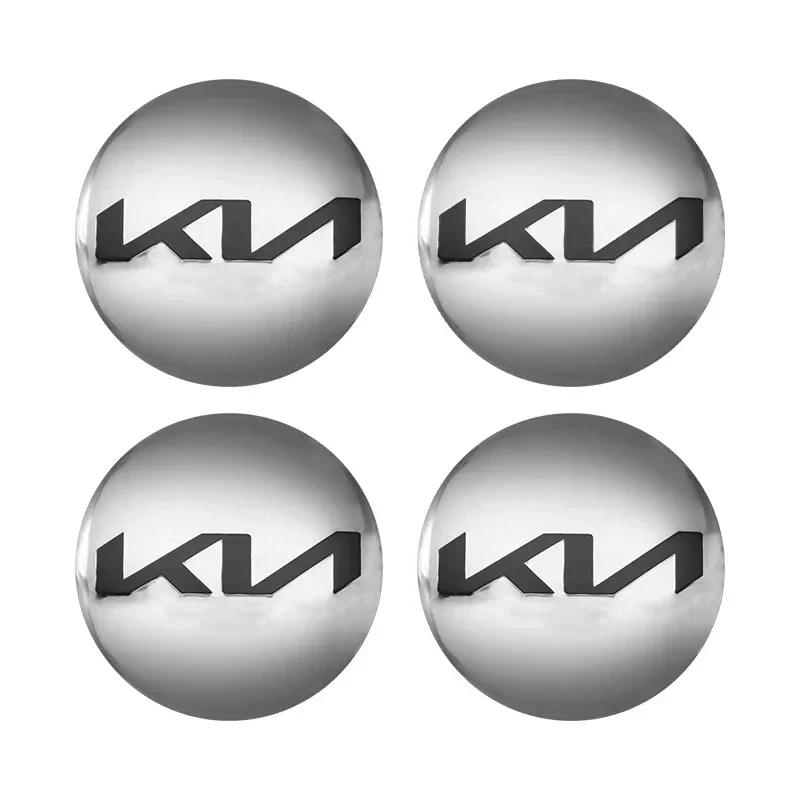 QZGF3 4Pcs 56MM Wheel Center Hub Cap Sticker Rim Cover For Kia EV6 Sorento Niro Stinger Ceed Carnival K5 K9 Soul Carens etc