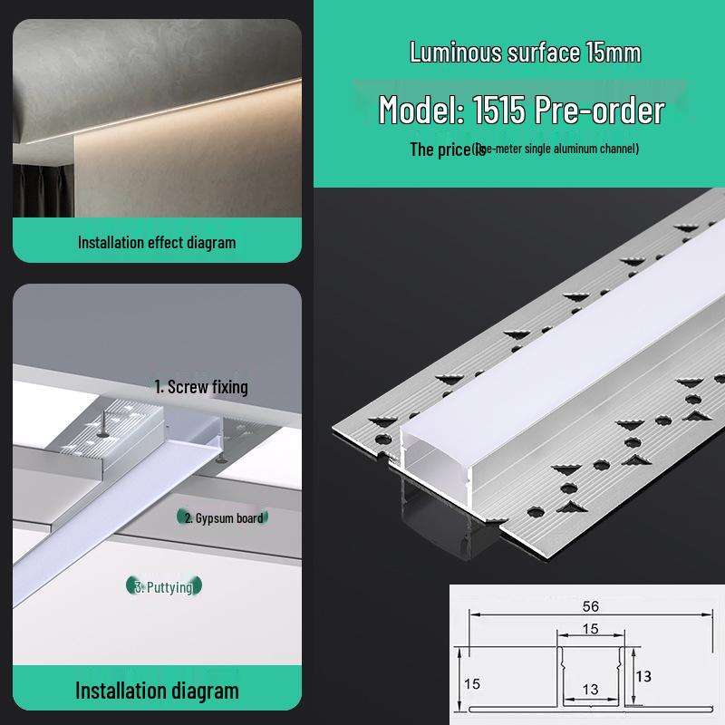 Seamless Linear Recessed LED Light Channel - Aluminum Strip Slot Design