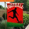 2D Flat - 2D Flat Printing Garden Flag 1pc, Football Player Kicking Ball Durable Single-Sided Print Yard Flag, Garden & Home Holiday Decoration, 29.97