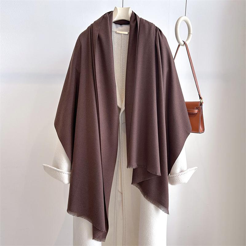 Luxury Winter Cashmere Scarf Women Solid Handkerchief Warm Pashmina Female Shawl Tassel Wrap Soft Pareo Bufanda Scarves Stole