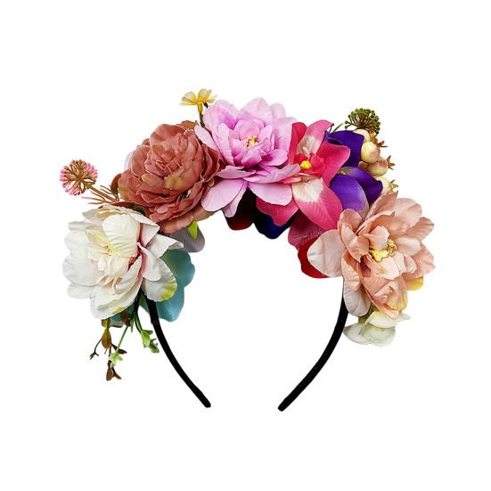 Imitation Flower Decor Hair Hoop Elastic Design Travel Party Headband Various Styles Floral