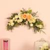 Декоративный Искусственный Цветок Яркий Эстетичный Венок на Дверь Искусственный Шелк Гирлянда из Роз Дом