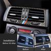 Carbon Fiber Car Rear Air Conditioner Outlet Vent Panel Cover Stickers For BMW X5 E70 X6 E71 2008-13 Auto Interior Accessories
