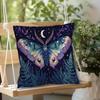 Bohemian Style Moth And Crescent Moon Pillowcase Soft Polyester Fabric Machine Washable Suitable For Sofa Living Room Office
