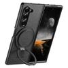 SUTENI G3 For Samsung Galaxy Z Fold7 5G Magnetic Case Waxy Texture Rotating Kickstand Leather Phone Back Cover