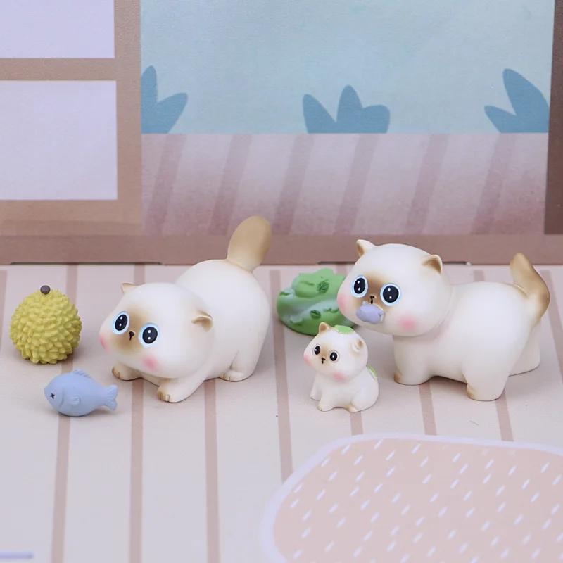 Kawaii Azuki Blind Box Bean Curd Small Siam Daily Fashion Play Cute Mystery Box Hand Action Doll Cat Ornaments Children Gift