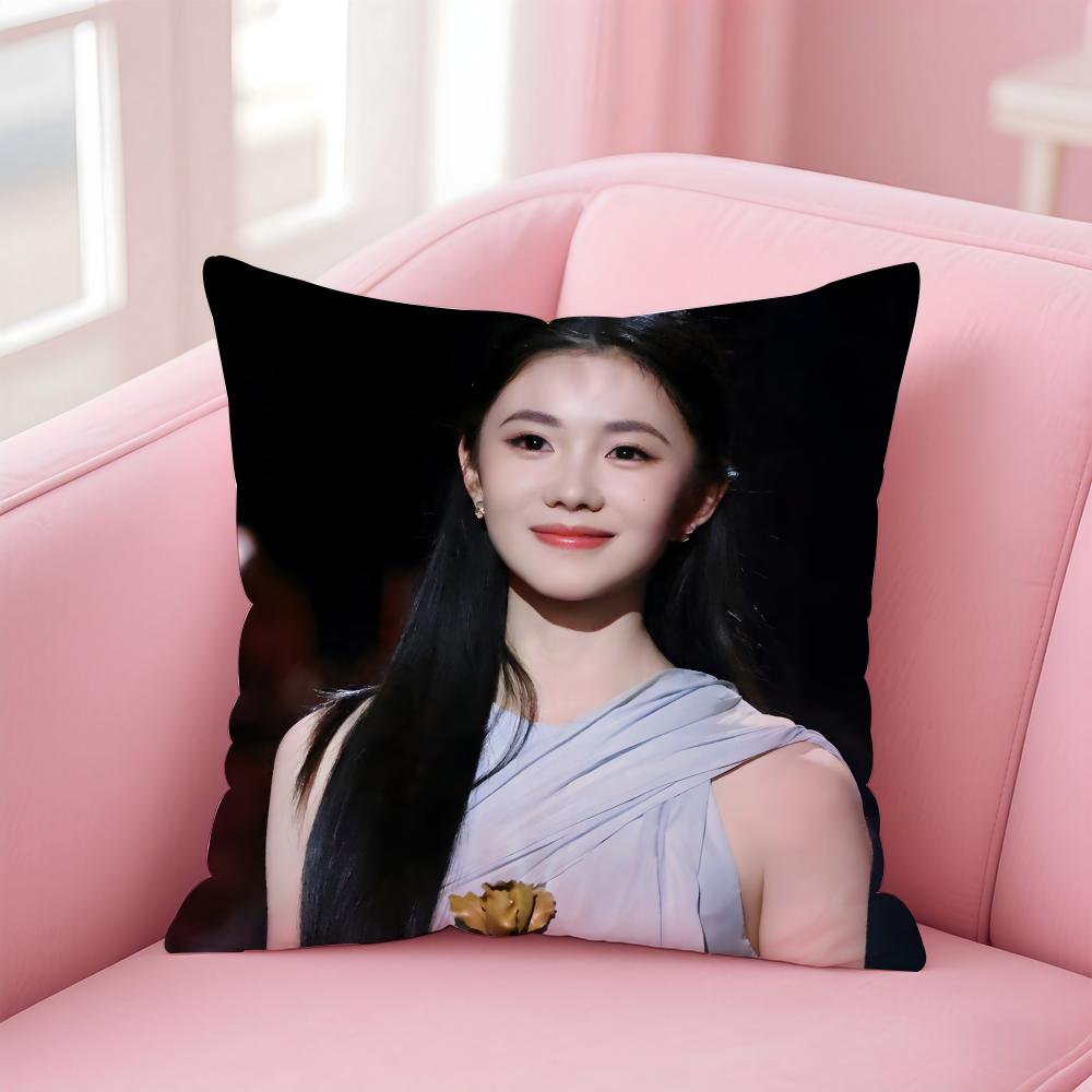 Popular fashion Chinese actress LLiu Haocun Cushion Cover Pillow Case Soft Friendly Fabric Concealed Zipper