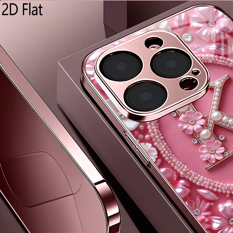 Жемчужный 2D Flat Для iPhone 17 18 16 15 14 13 12 11 Pro Max XS XR 8 7 Plus Чехол для телефона Ударопрочный Защитная задняя крышка