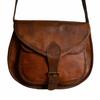 Vintage Saddle Bag Genuine Goat Leather Brown Messenger Shoulder Cross-body Bag