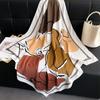 Manga Colored Imitation Silk Scarf with Simple Color Block Printing Twill Silk Korean Style Large Square Scarf Women's Shawl