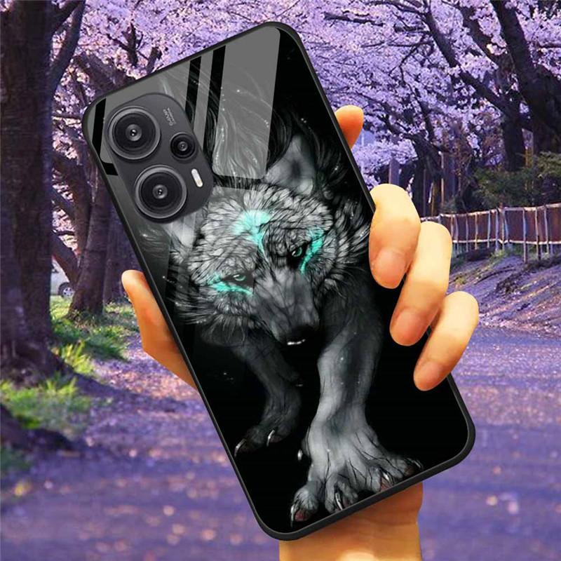 Для Xiaomi Poco F5 5G / F5Pro Чехол Закаленное Стекло Озеро Луна Жесткая Защитная Крышка для POCO F5 Pro Capas Funda на PocoF5 Роскошный Coque