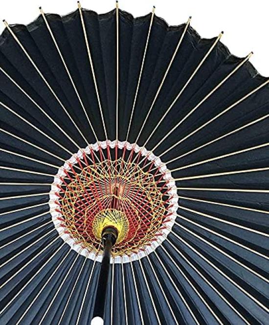 Змеиный глаз Дождь Японский винил Черный зонт, Зонт, Ханнари, Водонепроницаемый, Зонт, С покрытием, Двухступенчатый,