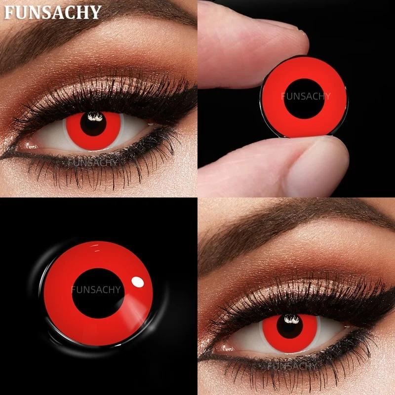 FUNSACHY 1 Pair Colored Contact Lenses for Cosplay Mesh Zombies Cosplay Halloween Party Makeup Softlens Anime Coser Accessories
