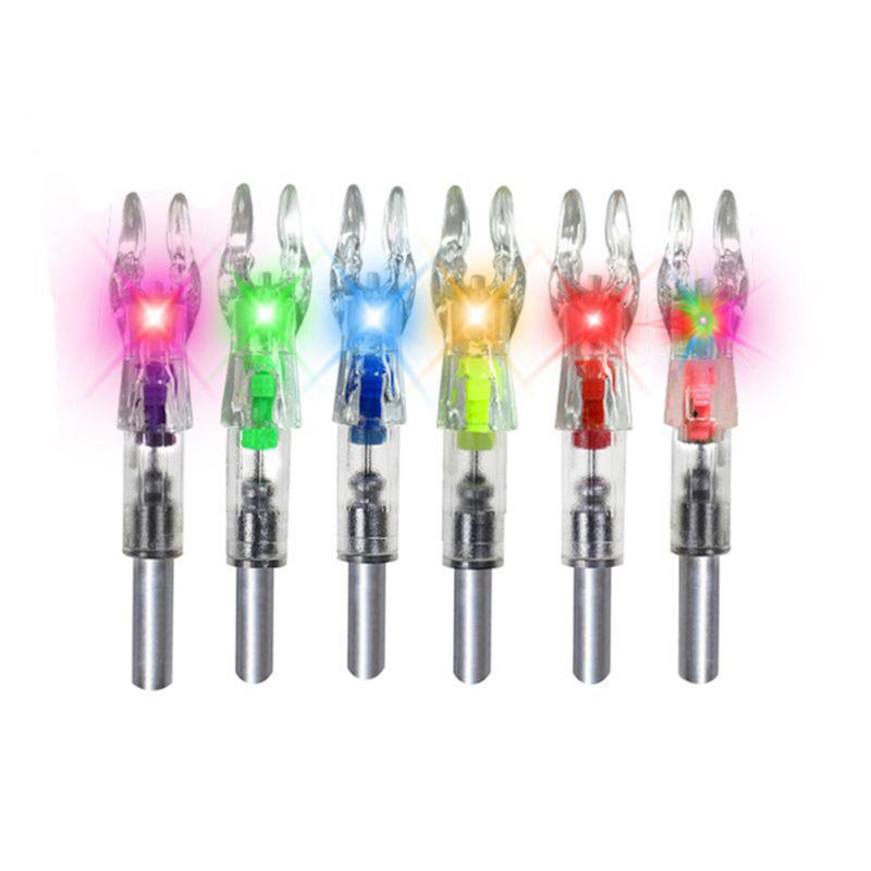 6шт светодиодные автоматические аксессуары для стрельбы из лука со светящимся носком для стрел для стрельбы из лука 6,2 мм