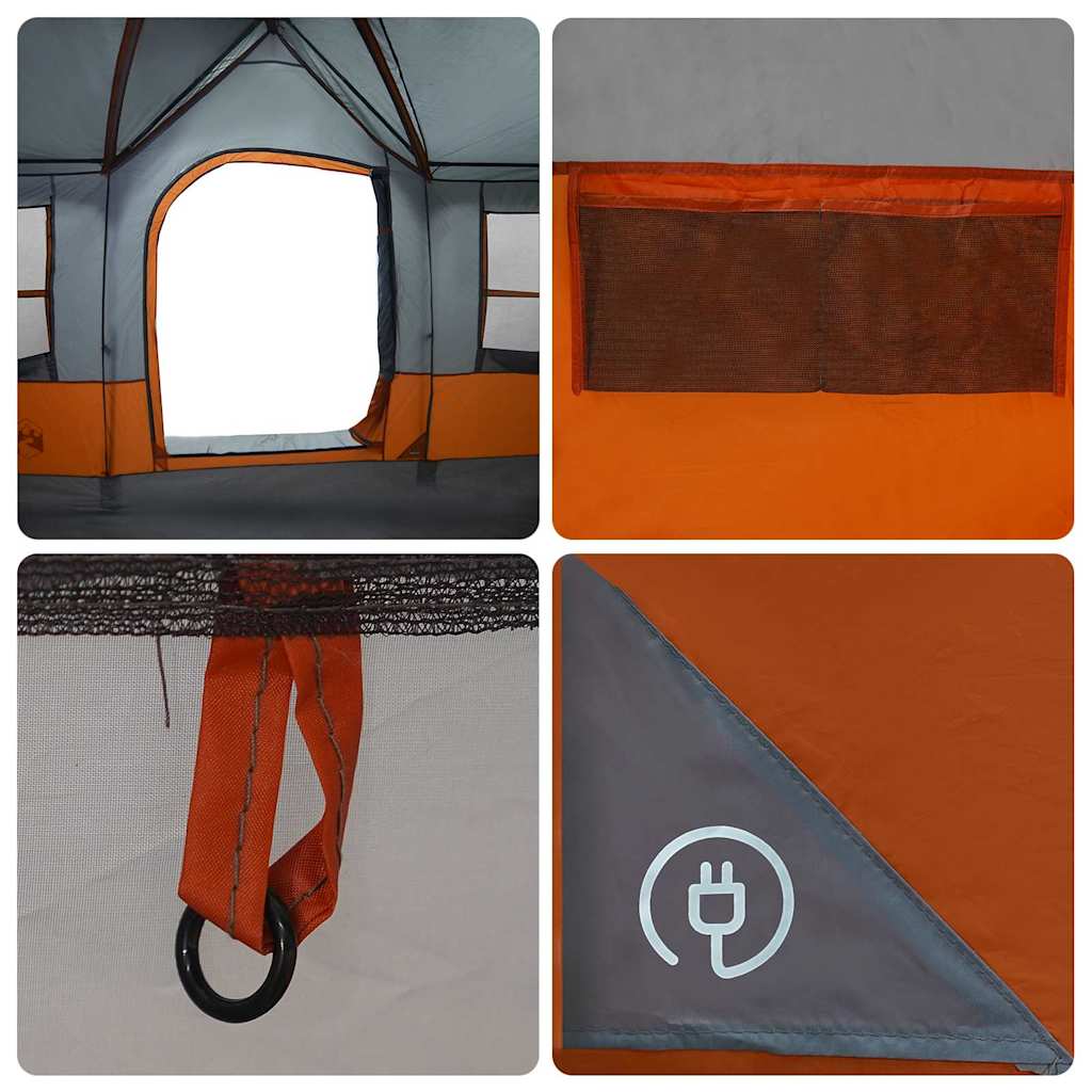 Family Tent with Grey and Orange Roof 622 x 295 x 238 cm