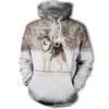 Весна и осень мужская толстовка с капюшоном Junior Wolf модная 3D-печать волка свободная уличная одежда 2024 года смешная уличная толстовка с изображением животных в стиле хип-хоп