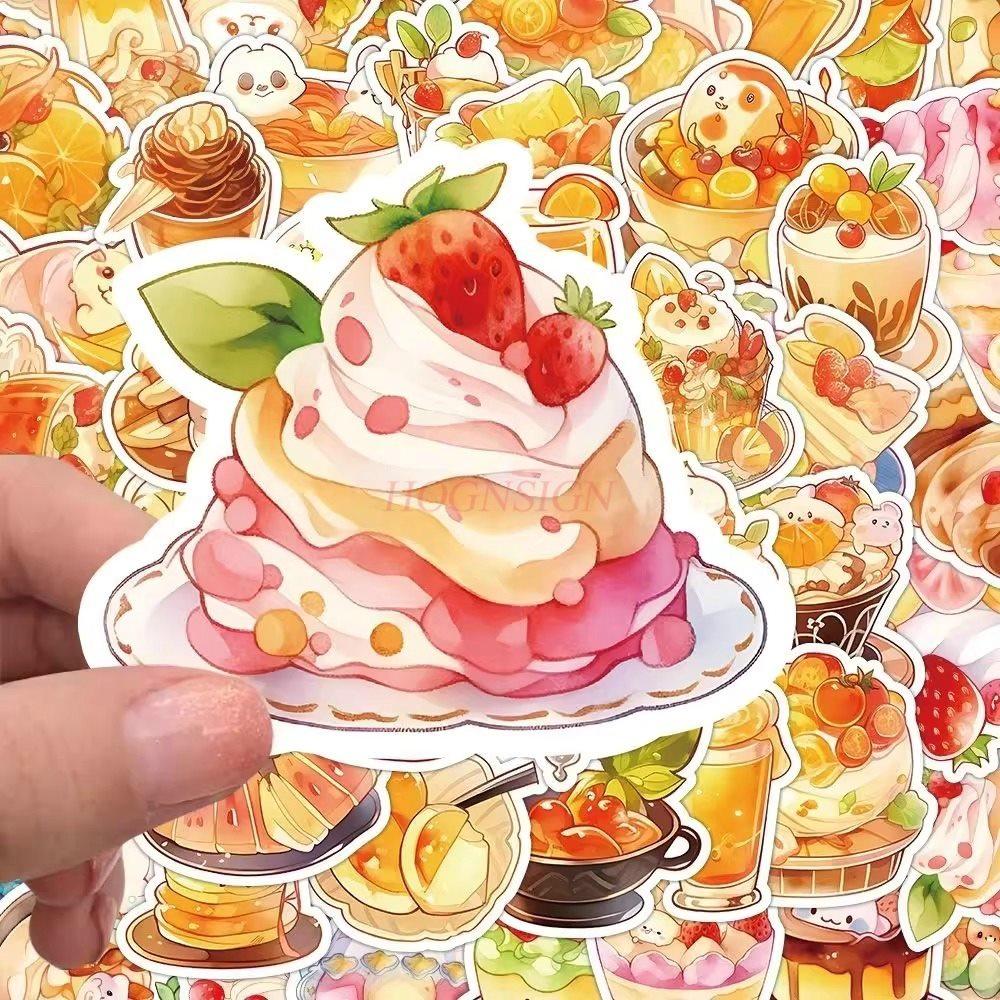 1set Food desserts Dim sum food series stickers cute mobile phone case decoration diy waterproof stickers