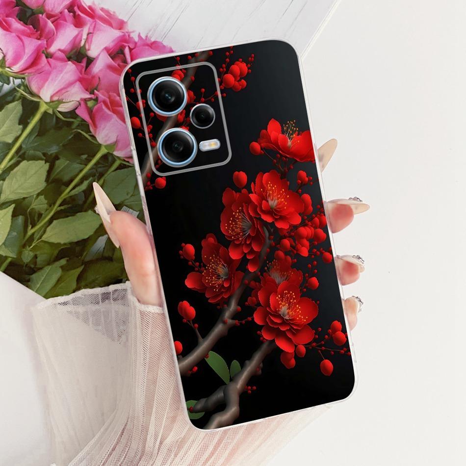 For Xiaomi Redmi Note 12 Pro 5G 2026 Cute Flower Butterfly Cat Painted Case For Redmi Note12 Pro Soft Silicone TPU Phone Cases