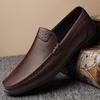Fashion Classic Brand Men's Genuine Leather Casual Shoes Soft Sole Comfortable Flat Bottom Loafers High-quality Business Shoes for Men‘s