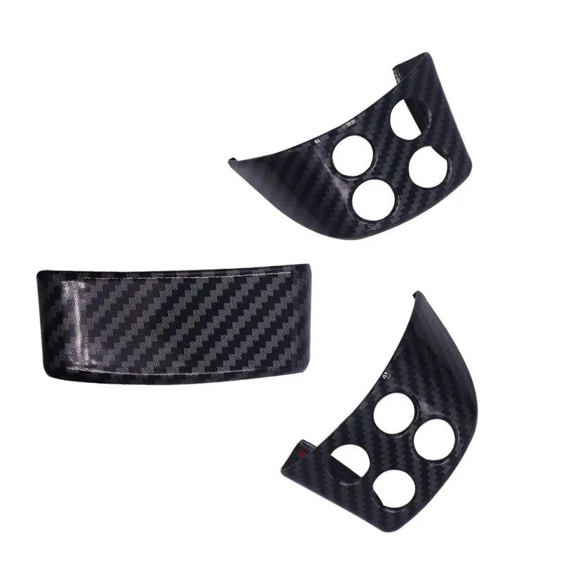 3pcs Car-styling ABS Carbon Fiber Texture Interior Steering Wheel Panel Cover Trim For VW Golf 5 MK5 Passat B6 Jetta MK5 Tiguan