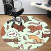 1pc Dogs Sausages Office Round Area Rug, Indoor Mat Suitable ForOffice, Under Office Chairs Bedroom Living Room Home Decor, Room Deco,  n56