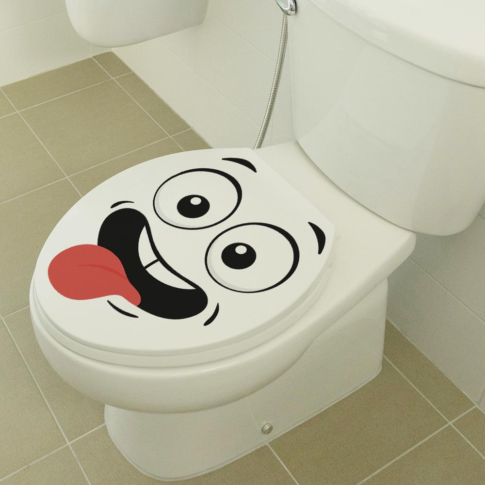 Shang Yi 3D Smiling Face PVC Toilet Sticker - Waterproof & Moisture-proof Decor.
