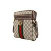Gucci Сумка через плечо Ophidia с полосками из стропы, канва и кожа, маленькая мужская сумка через плечо, Эбеновое дерево 547926-96IWT-8745