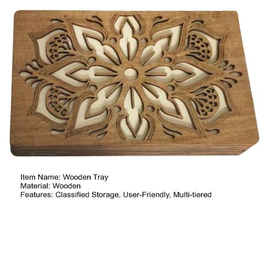 Органайзер для хранения бусин, деревянный ящик для хранения с крышкой, многоярусный лоток для сортировки бусин, органайзер для принадлежностей для работы с бисером для любителей рукоделия