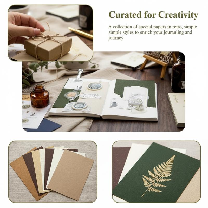 50 Sheets Multicolor Special Craft Paper for DIY Cardmaking Scrapbooking Handmade Projects School Supplies