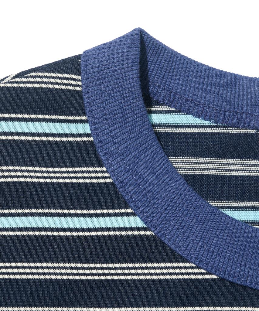 TAILOR STUDIO Мягкая полосатая футболка с коротким рукавом из ткани "Кэмпус" (Темно-синий)