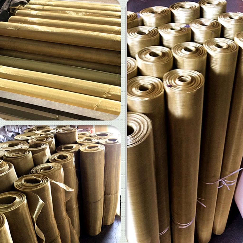 Медная сетка 6-250 ячеек Медная латунная плетеная проволочная экранирующая сетка Металлическая сетка Тонкая латунная немагнитная сигнальная сетка